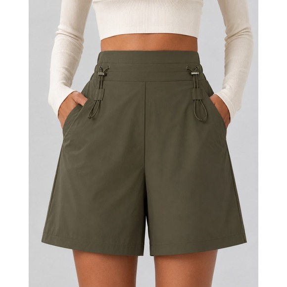 HALARA Pants - Halara Women's Olive Green High Waisted Adjustable Drawcord Hiking Shorts Size M